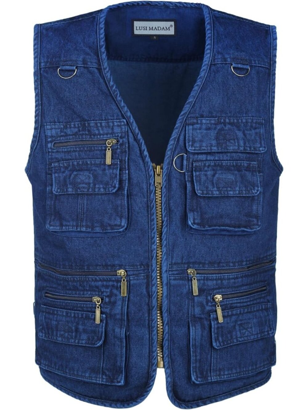 Men's Multi-Pocket Denim Fishing Vest | Casual Outdoor Workwear Outerwear